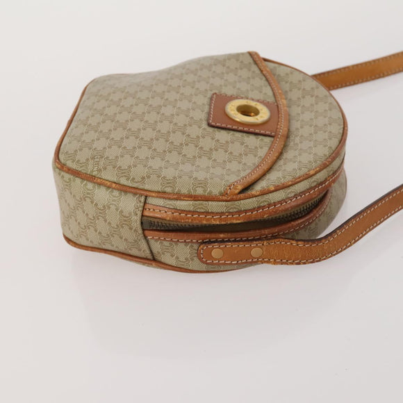 CELINE Macadam Canvas Shoulder Bag PVC Leather 2 Set Beige Auth 192660
