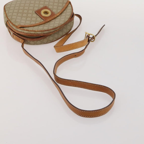 CELINE Macadam Canvas Shoulder Bag PVC Leather 2 Set Beige Auth 192660