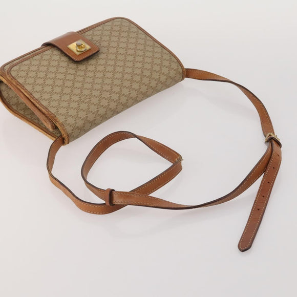 CELINE Macadam Canvas Shoulder Bag PVC Leather 2 Set Beige Auth 192660