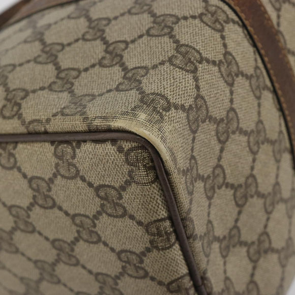 GUCCI GG Supreme Web Sherry Line Bag PVC Beige Gold 24 012 3842 Auth 192661
