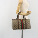 GUCCI GG Supreme Web Sherry Line Bag PVC Beige Gold 24 012 3842 Auth 192661-25