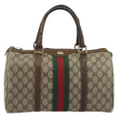 GUCCI GG Supreme Web Sherry Line Bag PVC Beige Gold 24 012 3842 Auth 192661-13