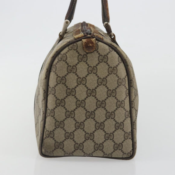 GUCCI GG Supreme Web Sherry Line Bag PVC Beige Gold 24 012 3842 Auth 192661