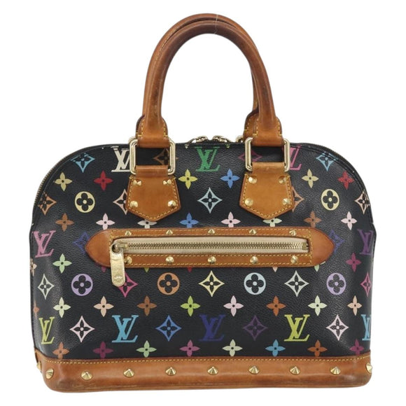 LOUIS VUITTON Monogram Multicolor Alma Hand Bag Black M92646 LV Auth 192662