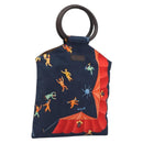 BVLGARI Hand Bag Canvas Navy Auth 192663A-1