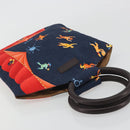 BVLGARI Hand Bag Canvas Navy Auth 192663A-6