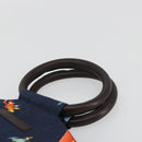 BVLGARI Hand Bag Canvas Navy Auth 192663A-8