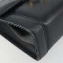Salvatore Ferragamo Gancini Shoulder Bag Leather Navy Gold Auth 192665-14