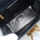 Salvatore Ferragamo Gancini Shoulder Bag Leather Navy Gold Auth 192665-11