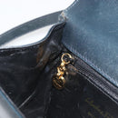 Salvatore Ferragamo Gancini Shoulder Bag Leather Navy Gold Auth 192665-20