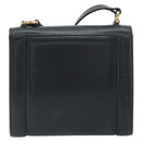Salvatore Ferragamo Gancini Shoulder Bag Leather Navy Gold Auth 192665-2