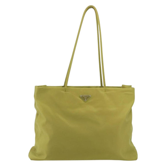 PRADA Tote Bag Nylon Green Silver Auth 192666A