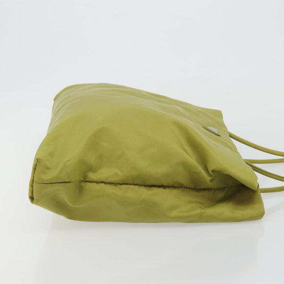 PRADA Tote Bag Nylon Green Silver Auth 192666A