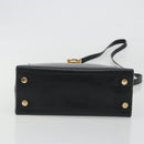 Salvatore Ferragamo Gancini Hand Bag Leather 2way Black Gold Auth 192668-5