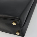 Salvatore Ferragamo Gancini Hand Bag Leather 2way Black Gold Auth 192668-16