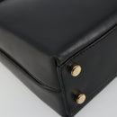Salvatore Ferragamo Gancini Hand Bag Leather 2way Black Gold Auth 192668-17