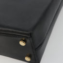 Salvatore Ferragamo Gancini Hand Bag Leather 2way Black Gold Auth 192668-18