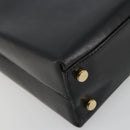 Salvatore Ferragamo Gancini Hand Bag Leather 2way Black Gold Auth 192668-9