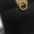 Salvatore Ferragamo Gancini Hand Bag Leather 2way Black Gold Auth 192668-10