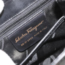 Salvatore Ferragamo Gancini Hand Bag Leather 2way Black Gold Auth 192668-12