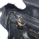 Salvatore Ferragamo Gancini Hand Bag Leather 2way Black Gold Auth 192668-23