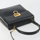 Salvatore Ferragamo Gancini Hand Bag Leather 2way Black Gold Auth 192668-6
