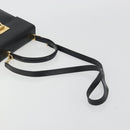 Salvatore Ferragamo Gancini Hand Bag Leather 2way Black Gold Auth 192668-8