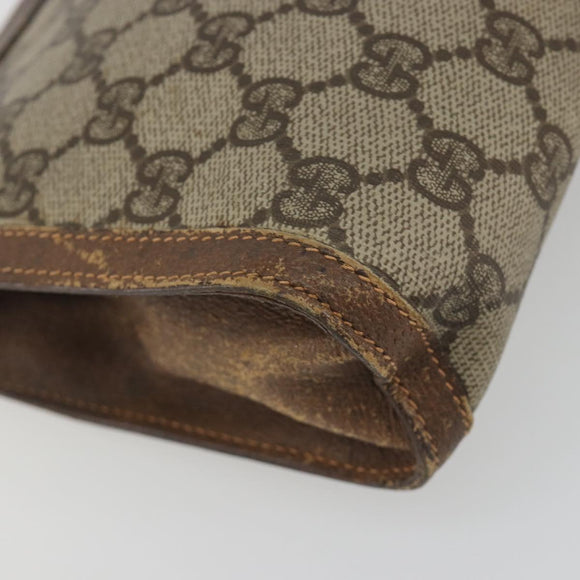 GUCCI GG Supreme Web Sherry Line Bag PVC Beige Gold 156 01 032 Auth 192673