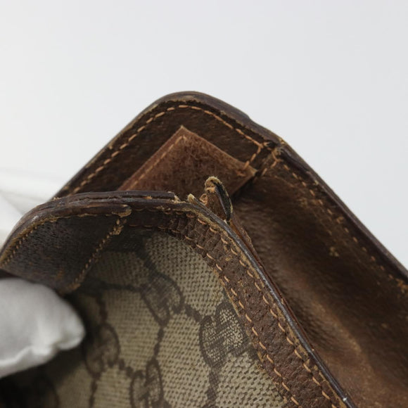 GUCCI GG Supreme Web Sherry Line Bag PVC Beige Gold 156 01 032 Auth 192673