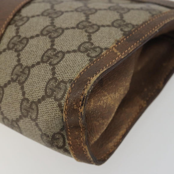 GUCCI GG Supreme Web Sherry Line Bag PVC Beige Gold 156 01 032 Auth 192673
