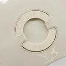 CELINE Circle Shoulder Bag Patent Leather Ivory Silver Auth 192674-18