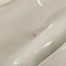 CELINE Circle Shoulder Bag Patent Leather Ivory Silver Auth 192674-10