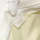 CELINE Circle Shoulder Bag Patent Leather Ivory Silver Auth 192674-20