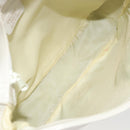 CELINE Circle Shoulder Bag Patent Leather Ivory Silver Auth 192674-11