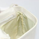 CELINE Circle Shoulder Bag Patent Leather Ivory Silver Auth 192674-21
