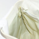 CELINE Circle Shoulder Bag Patent Leather Ivory Silver Auth 192674-22