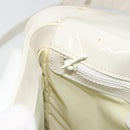 CELINE Circle Shoulder Bag Patent Leather Ivory Silver Auth 192674-23