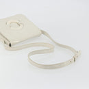 CELINE Circle Shoulder Bag Patent Leather Ivory Silver Auth 192674-7