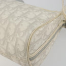 Christian Dior Trotter Canvas Romantic Bag PVC White Silver Auth 192675A-14