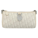 Christian Dior Trotter Canvas Romantic Bag PVC White Silver Auth 192675A-2