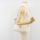 Christian Dior Trotter Canvas Romantic Bag PVC White Silver Auth 192675A-25