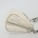 Christian Dior Trotter Canvas Romantic Bag PVC White Silver Auth 192675A-4