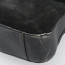 GUCCI Bamboo Shoulder Bag Suede 2way Black Gold 001 1577 Auth 192682-10