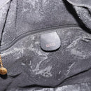 GUCCI Bamboo Shoulder Bag Suede 2way Black Gold 001 1577 Auth 192682-18
