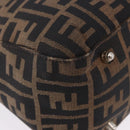FENDI Zucca Canvas Hand Bag Brown Silver Auth 192690A-15