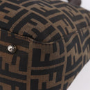 FENDI Zucca Canvas Hand Bag Brown Silver Auth 192690A-16
