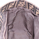 FENDI Zucca Canvas Hand Bag Brown Silver Auth 192690A-18