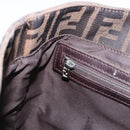 FENDI Zucca Canvas Hand Bag Brown Silver Auth 192690A-20