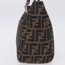 FENDI Zucca Canvas Hand Bag Brown Silver Auth 192690A-3