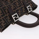FENDI Zucca Canvas Hand Bag Brown Silver Auth 192690A-6